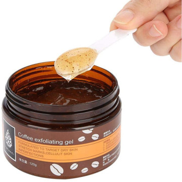 Gel exfoliant de gommage de café d&#39;OEM Nourrissant la crème exfoliante de peau de soin de corps essentiel